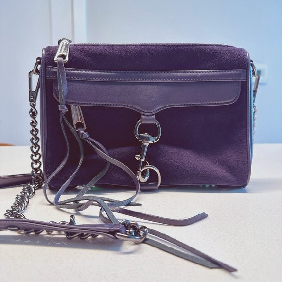 Rebecca Minkoff Midnight Purple Suede Mini Mac - Picture 1 of 4